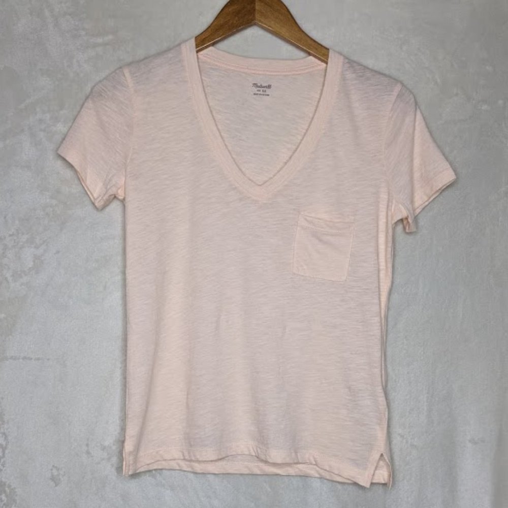 NWT Madewell Whisper Cotton V-Neck Pocket Tee - Picture 3 of 5